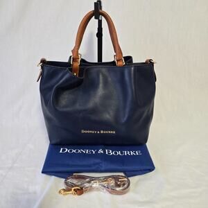 Dooney & Bourke Barlow Satchel Navy Blue Leather